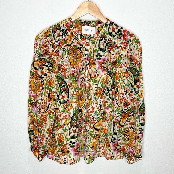 Ba&sh Bianca Blouse In Vert Small - Picture 4 of 10